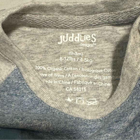 Juddlies-Blue and Gray Baby Gown. 0-3 months - Picture 3 of 6
